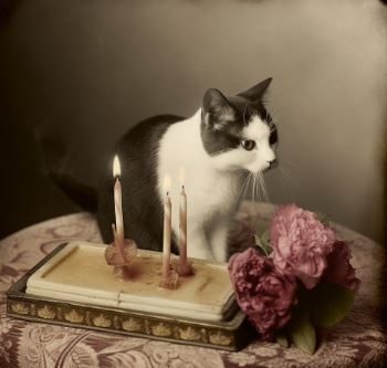 Old Fashioned Cats and Candles